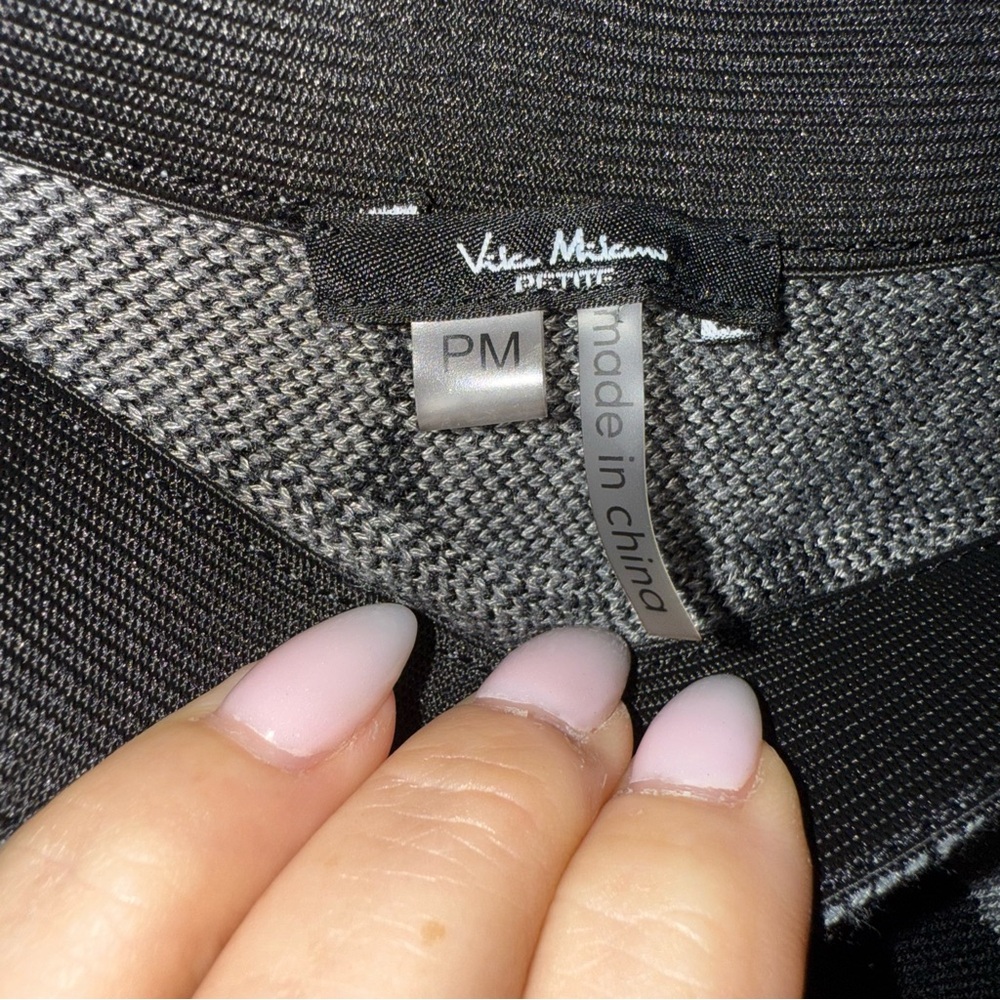 Viva Milano Petite Argyle Knit Skirt PM – Black Gray Flare Stretch - Picture 3 of 4